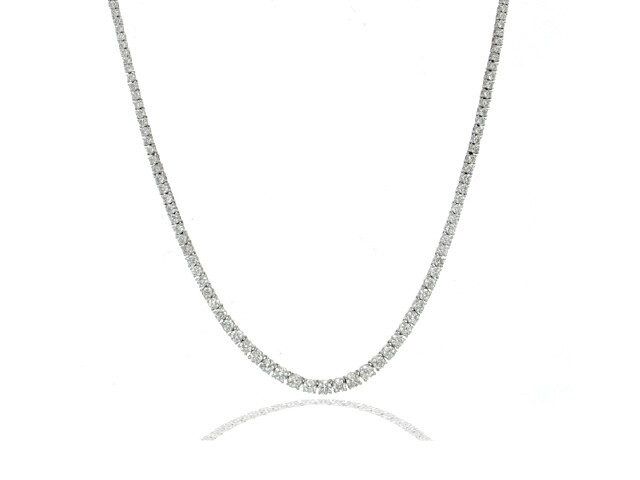 18K WHITE GOLD DIAMOND TENNIS NECKLACE