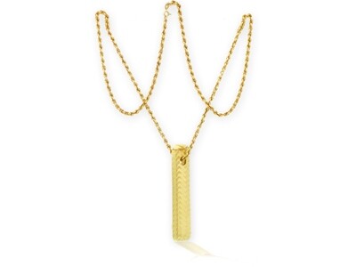 18K y/g Rope Necklace and Pendant
