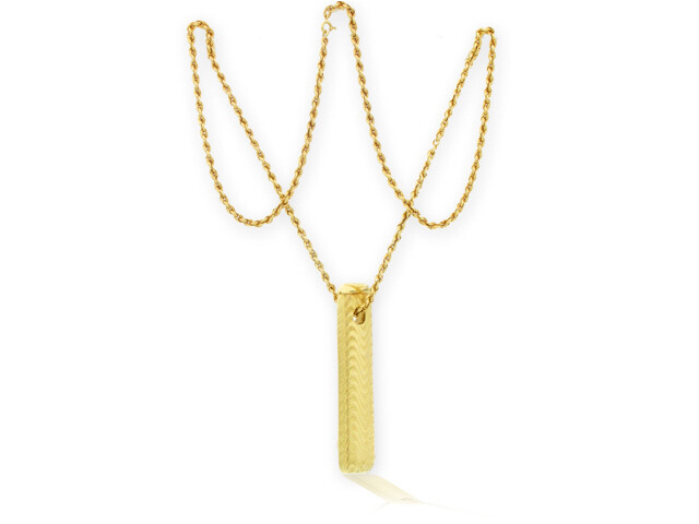 18K y/g Rope Necklace and Pendant