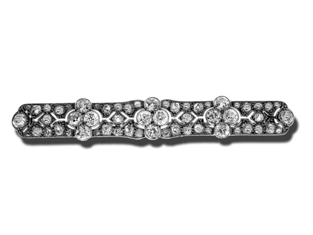 Platinum and Diamond Bar Pin
