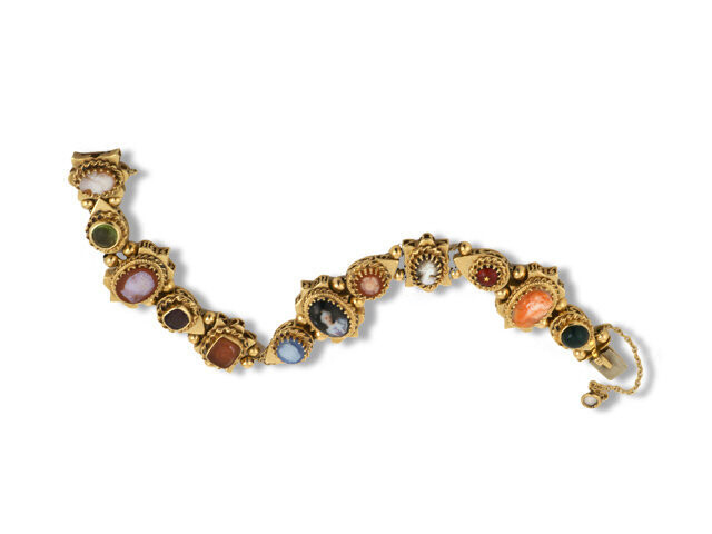 14K Yellow Gold Antique Slide Bracelet