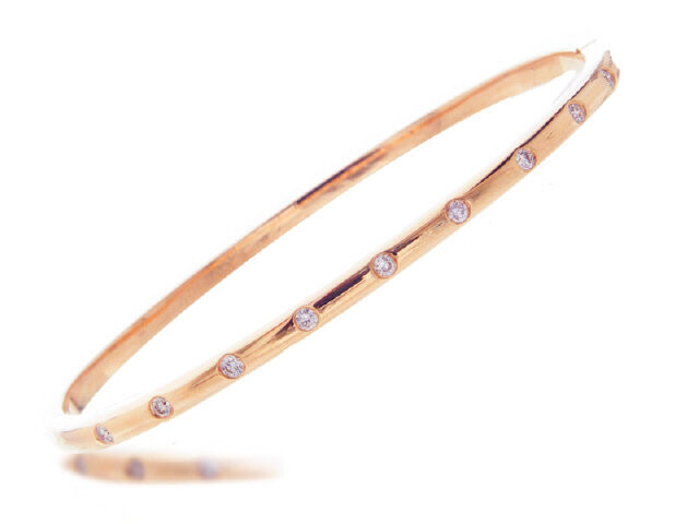 18K Rose Gold Diamond Bangle