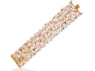 18K Rose Gold Morganite Sapphire and Diamond Bracelet