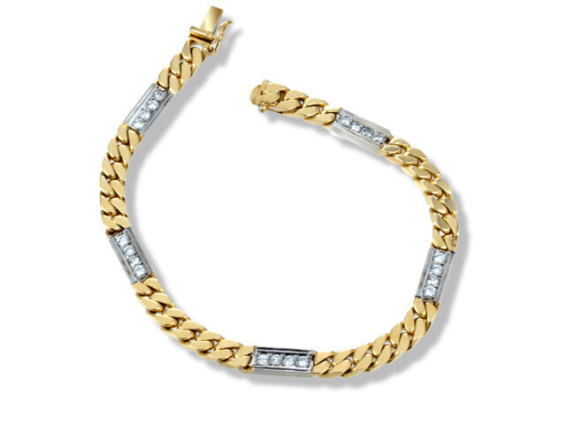 18K Yellow and White Gold Diamond Bracelet