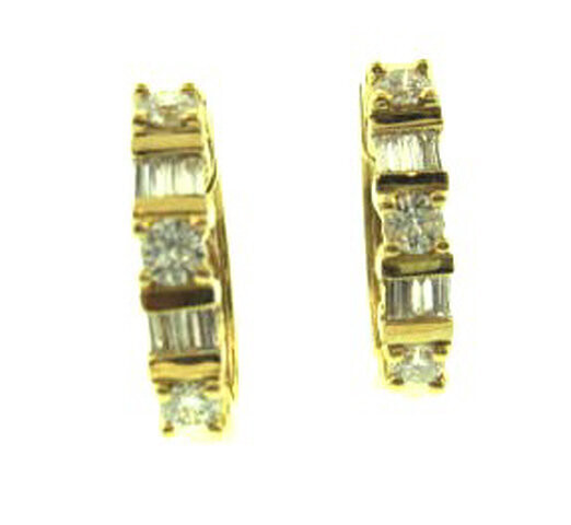 14K Yellow Gold Diamond Earrings