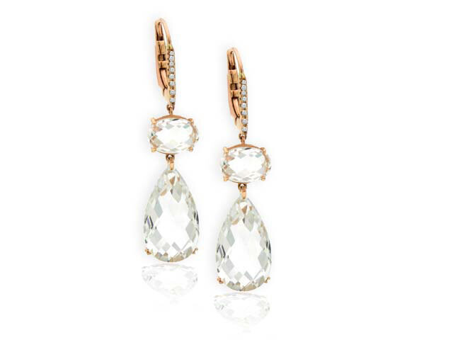 14k rose gold quartz Earrings