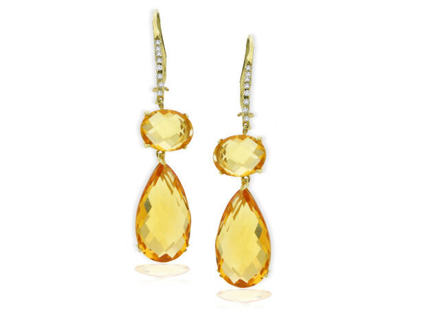 14k yellow gold citrine earrings