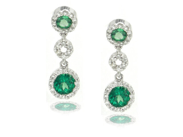 Tsavorite and Diamond Earrings