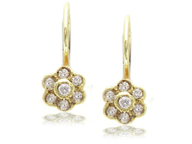 14KY DIA.  27CT HUGGY EARRINGS