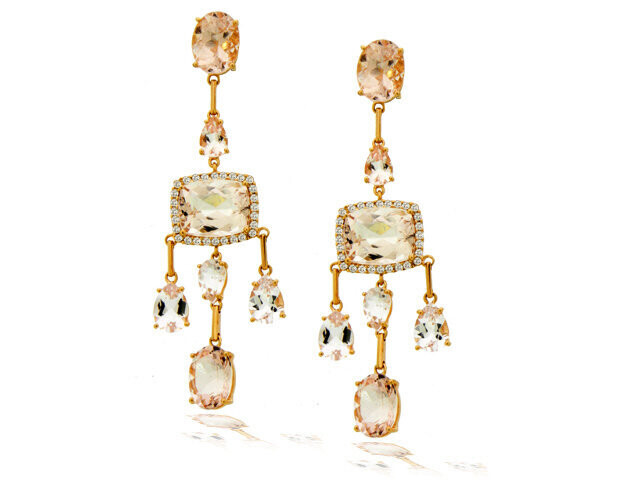 18k r/g Morganite & Diamond Earrings