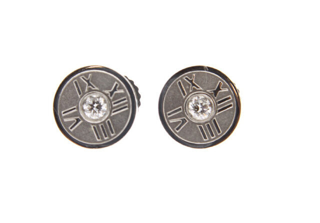 18K White Gold Tiffany & Co. Atlas Diamond Stud Earrin