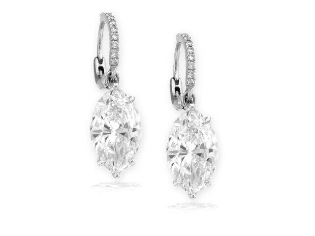 PLATINUM & 18K W/G DIAMOND EARRINGS