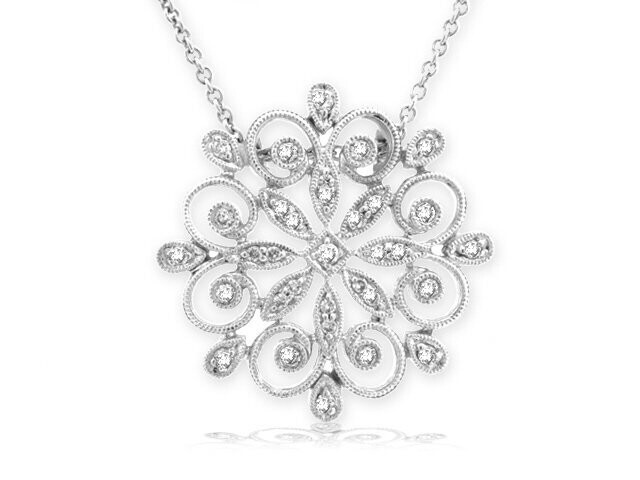 14K WHITE GOLD DIAMOND PENDANT