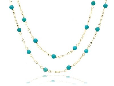14KY TURQUOISE TINCUP NECKLACE