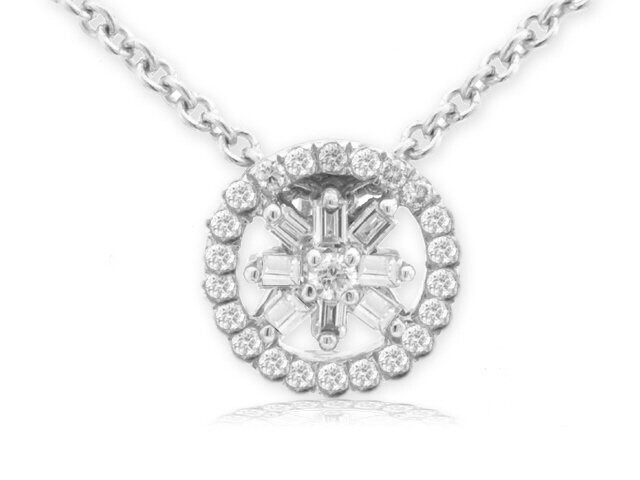 14K WHITE GOLD DIAMOND NECKLACE