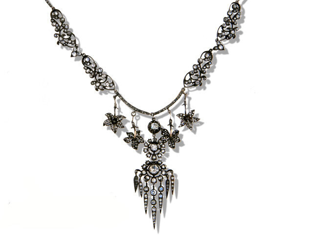 14K Yellow Gold and Silver Antique Victorian Diamond