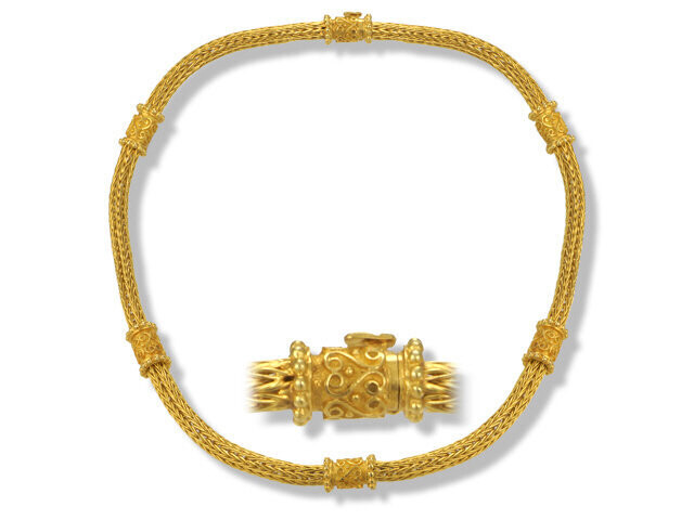 18K Yellow Gold Greek Necklace