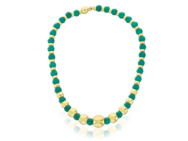 18k yellow gold Marina B. Chrysophrase Necklace
