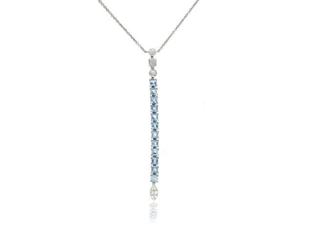 18KW BLUE TOPAZ DANGLE NL