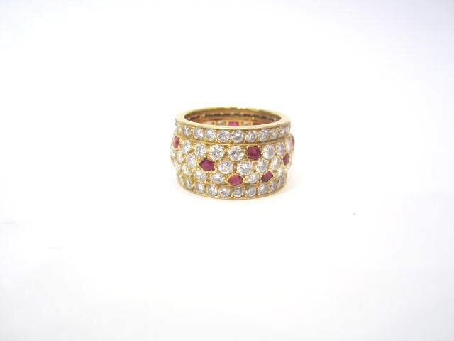 18K Yellow Gold CARTIER Ruby and Diamond Ring, from Ca