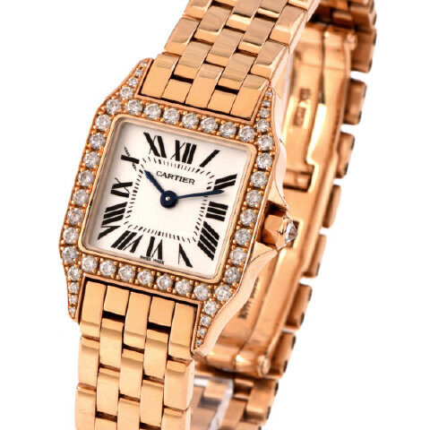 18K Yellow Gold Cartier Santos Demoiselle Ladies Diamo