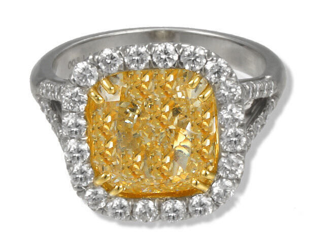 Platinum and 18K Yellow Gold Diamond Ring