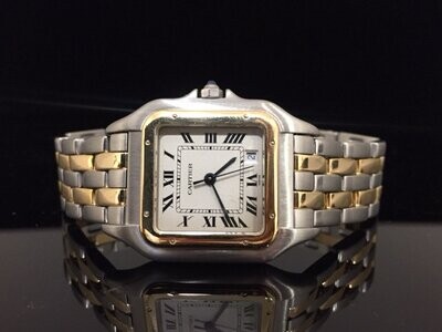 18K and Stainless Steel Cartier 2-Stripe Panther Watch