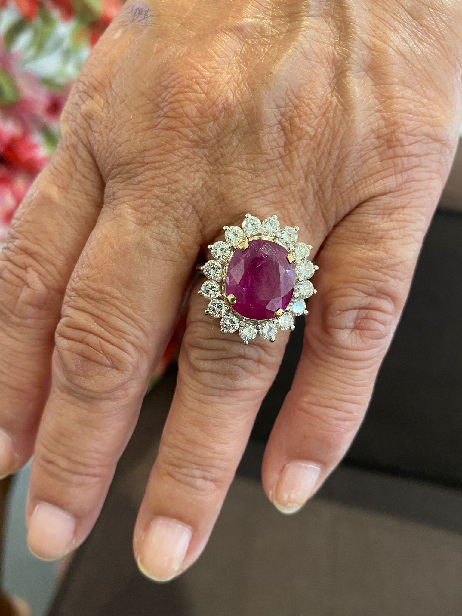 GIA Oval Ruby and Diamond Ring
