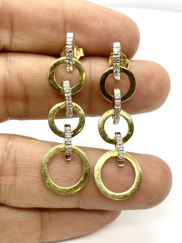 Vintage Diamond Circle Earrings