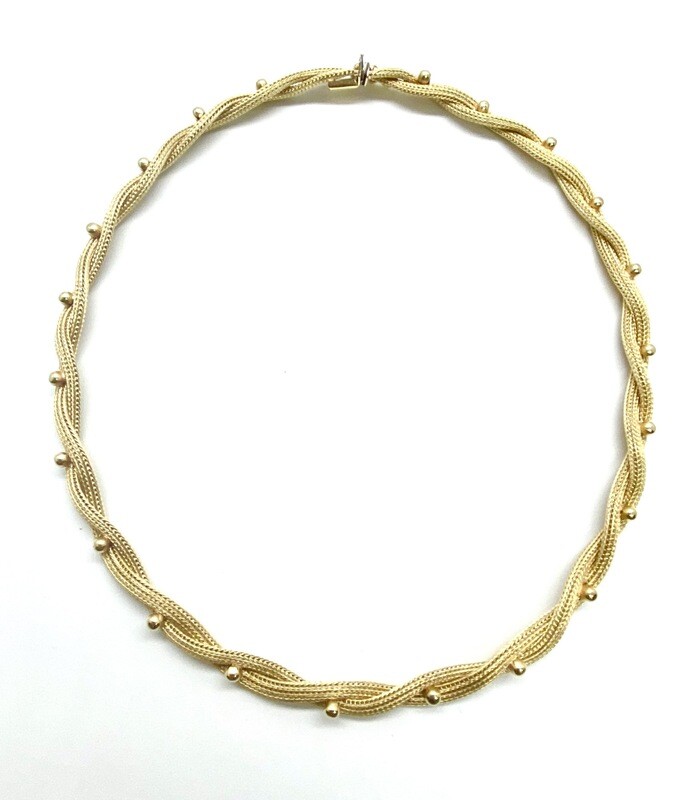 Estate Yellow Gold Woven Necklace