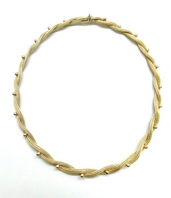 Estate Yellow Gold Woven Necklace