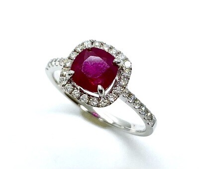 GIA Burma Ruby and Diamond Ring