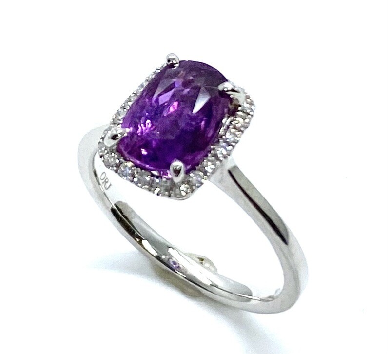Purple Sapphire and Diamond Ring