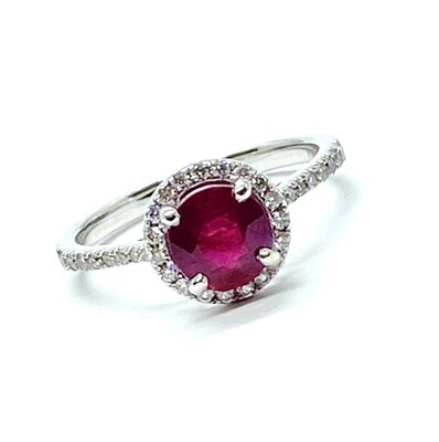 GIA Burma oval Ruby and Diamond Ring