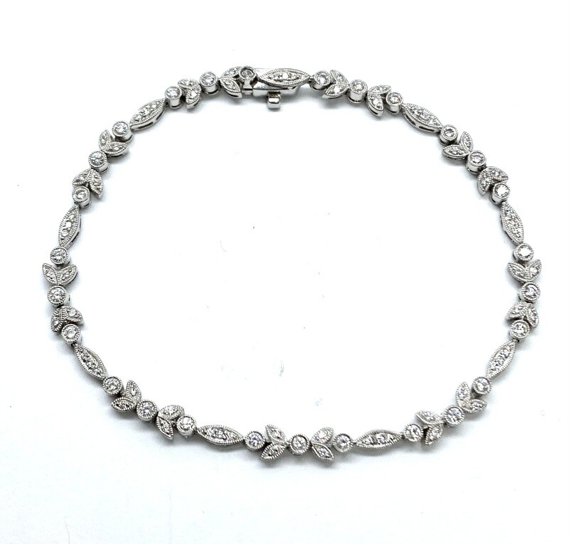 Estate Diamond Bracelet set in Platinum