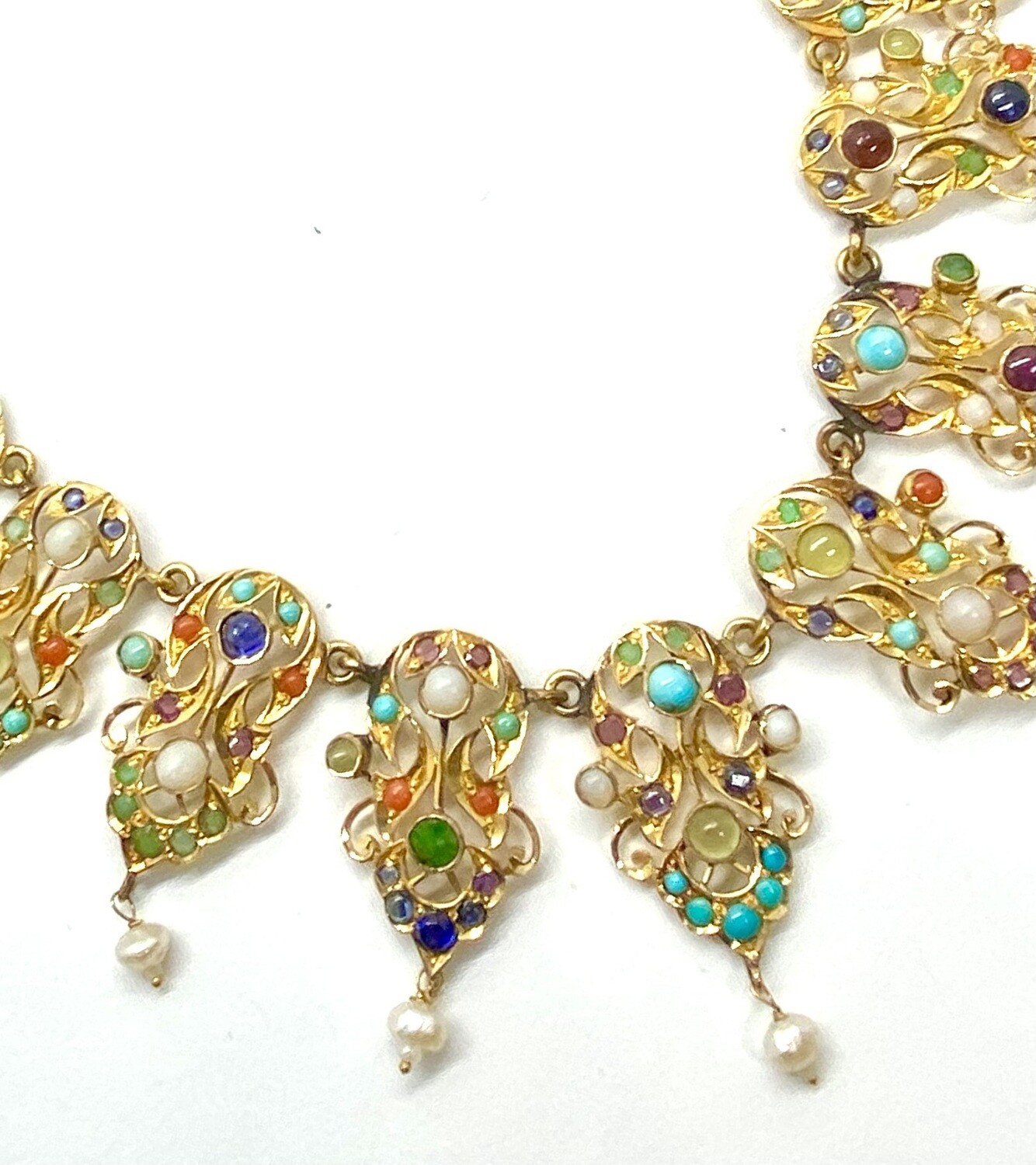 Indian Necklace Multicolor Gemstones