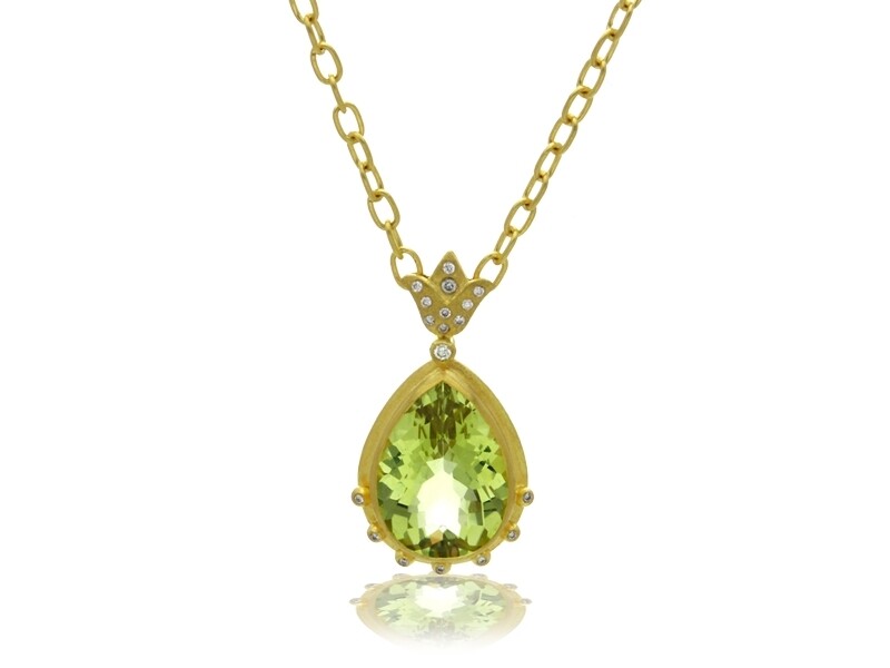 Lemon Citrine and Diamond Necklace