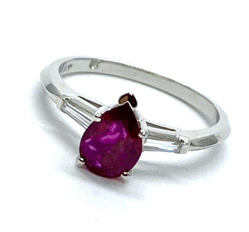 Platinum Ruby and Diamond Ring