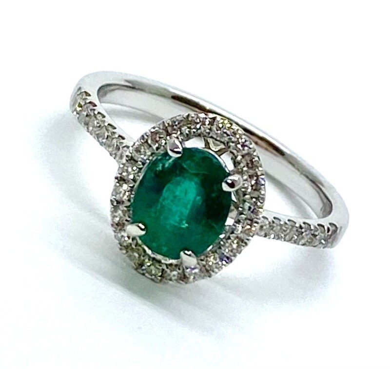 Oval Emerald and Diamond Ring