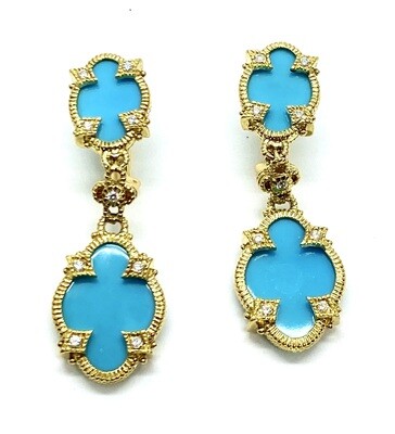 JUDITH RIPKA Turquoise and Diamond Earrings