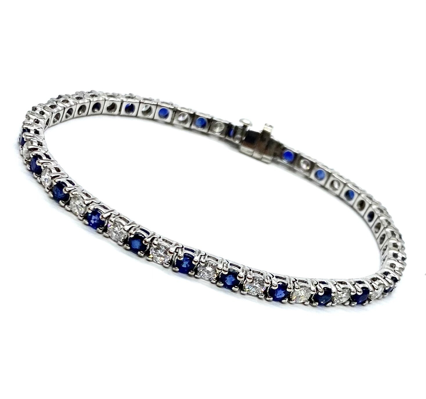 Estate Blue Sapphire and Diamond Bracelet