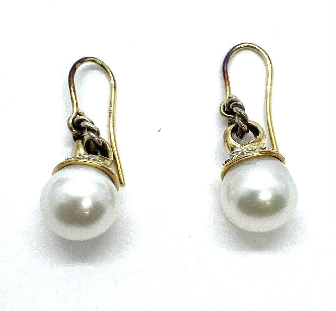 David Yurman Pearl and Diamond Earrings
