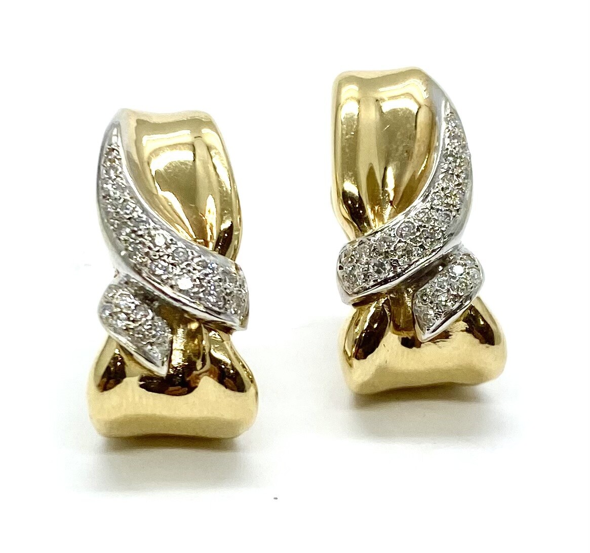 Estate Gold and Diamond Earrings