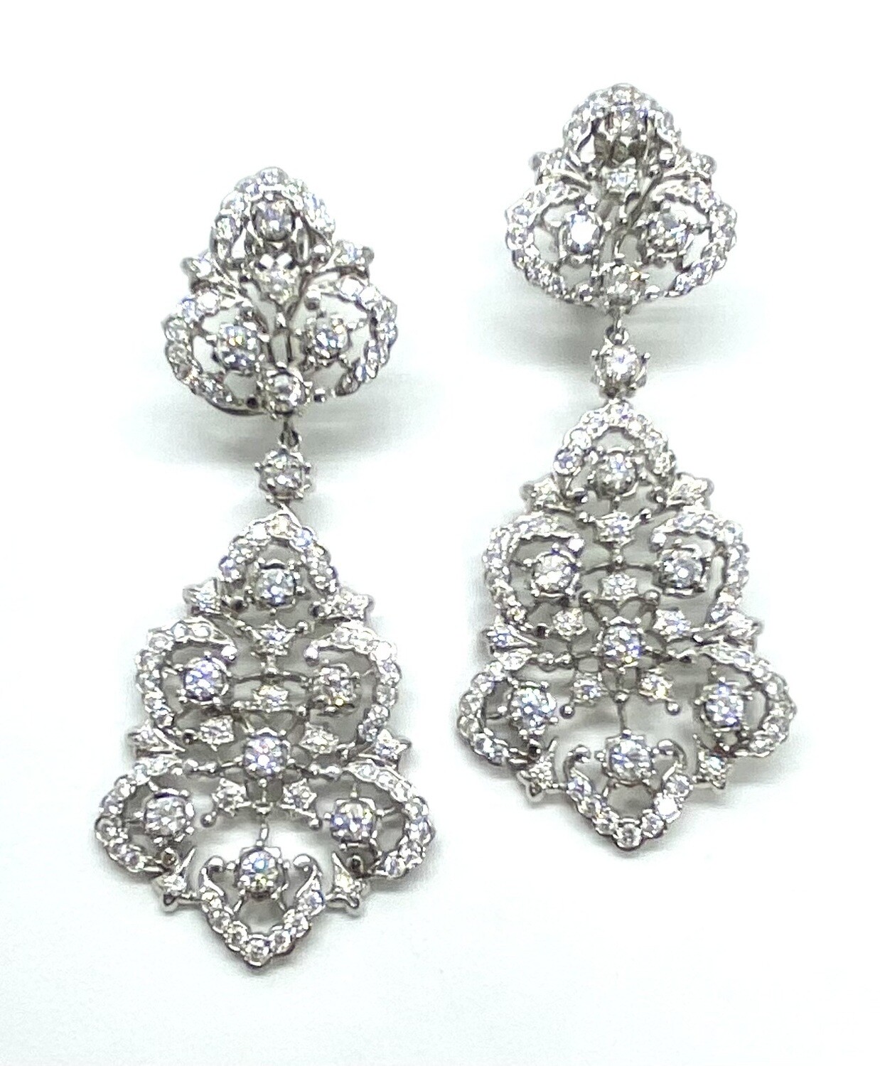 Buccellati style Gold and Diamond Earrings