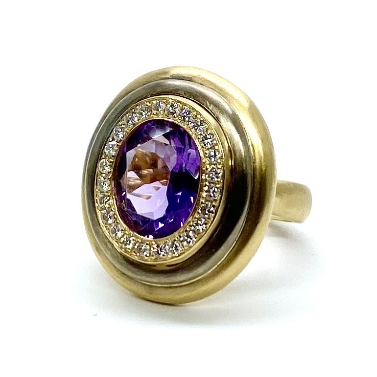 Amethyst and Diamond Ring