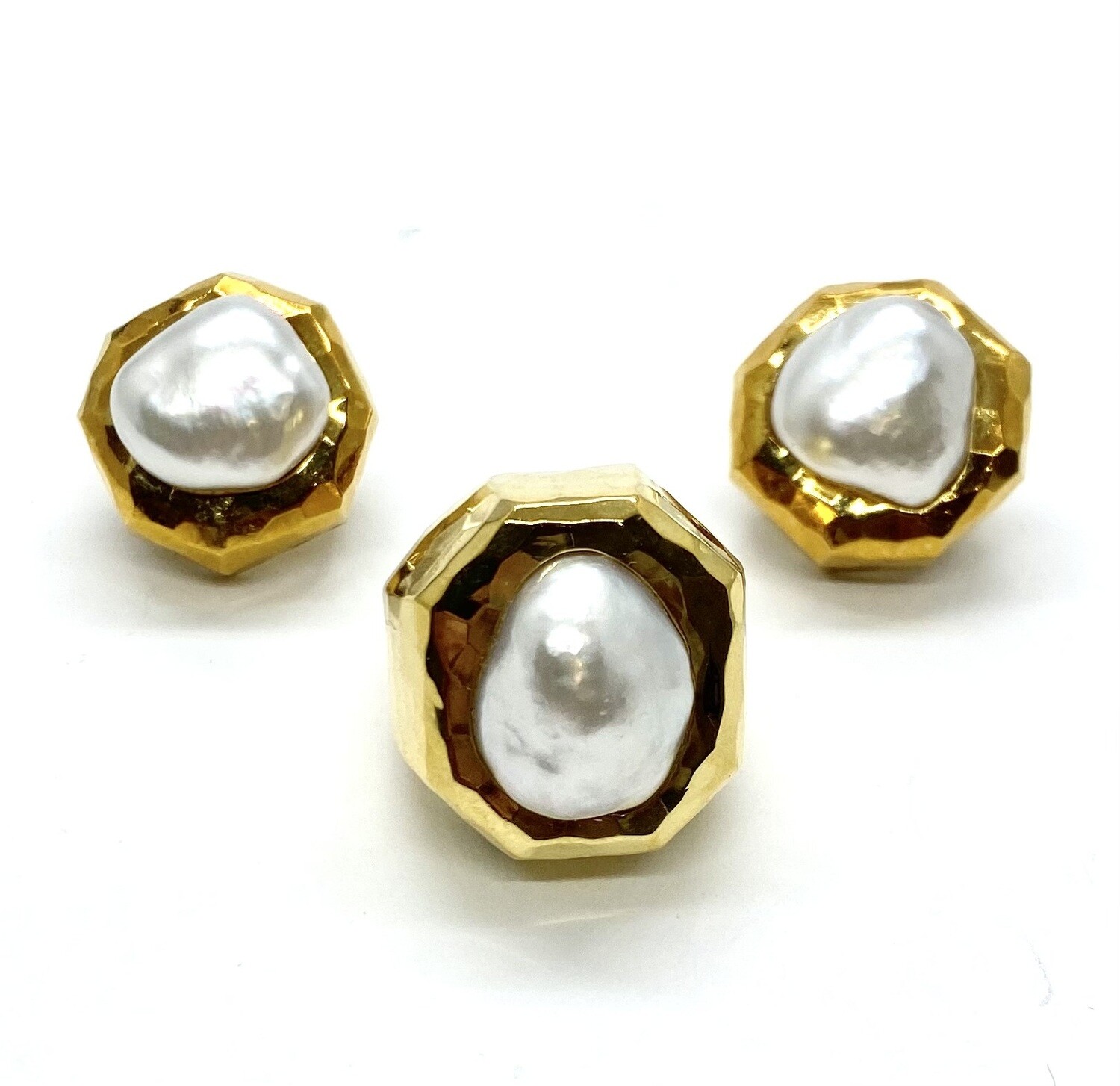 Henry Dunay Baroque Pearl Earrings and Ring Set