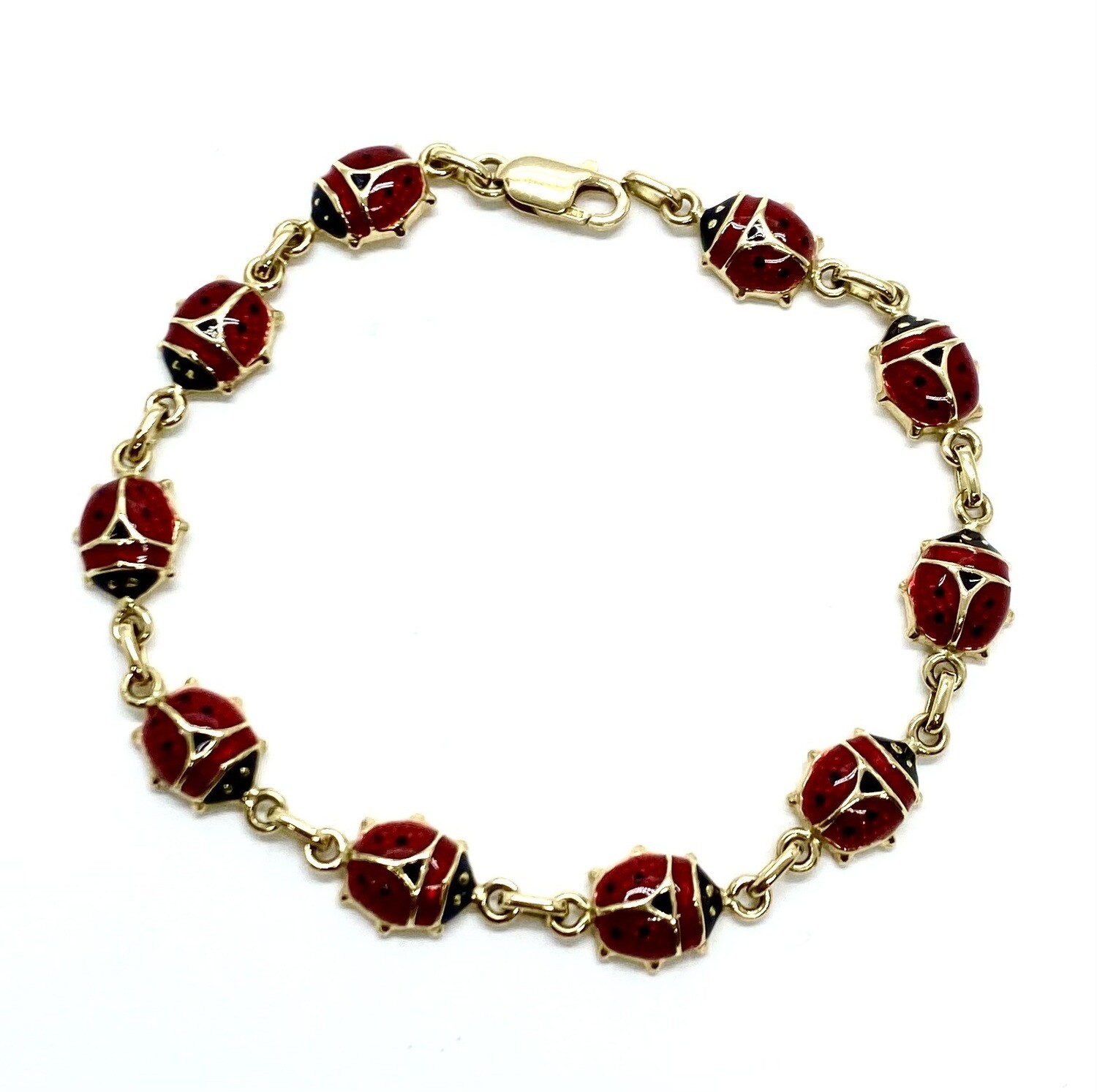 Lady Bug Gold and Enamel Bracelet