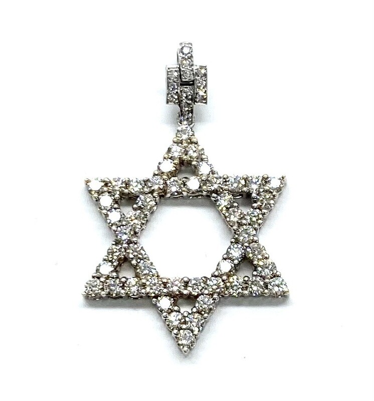Estate Gold and Diamond Star of David Pendant