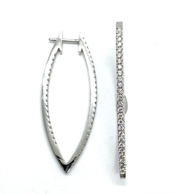 White Gold and Diamond Hoops