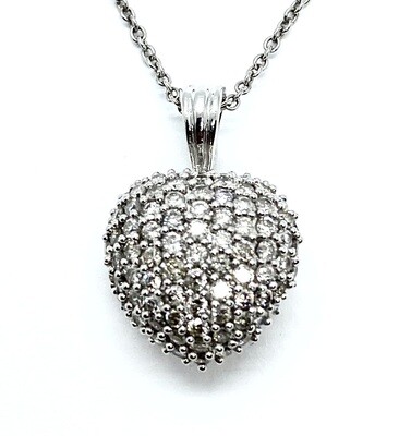 Heart Gold and Diamond Pendant Necklace